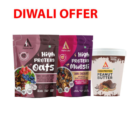Alpha Labz High Protein Oats 1kg + Alpha Labz High Protein Peaunt Butter + Alpha Labz Museli